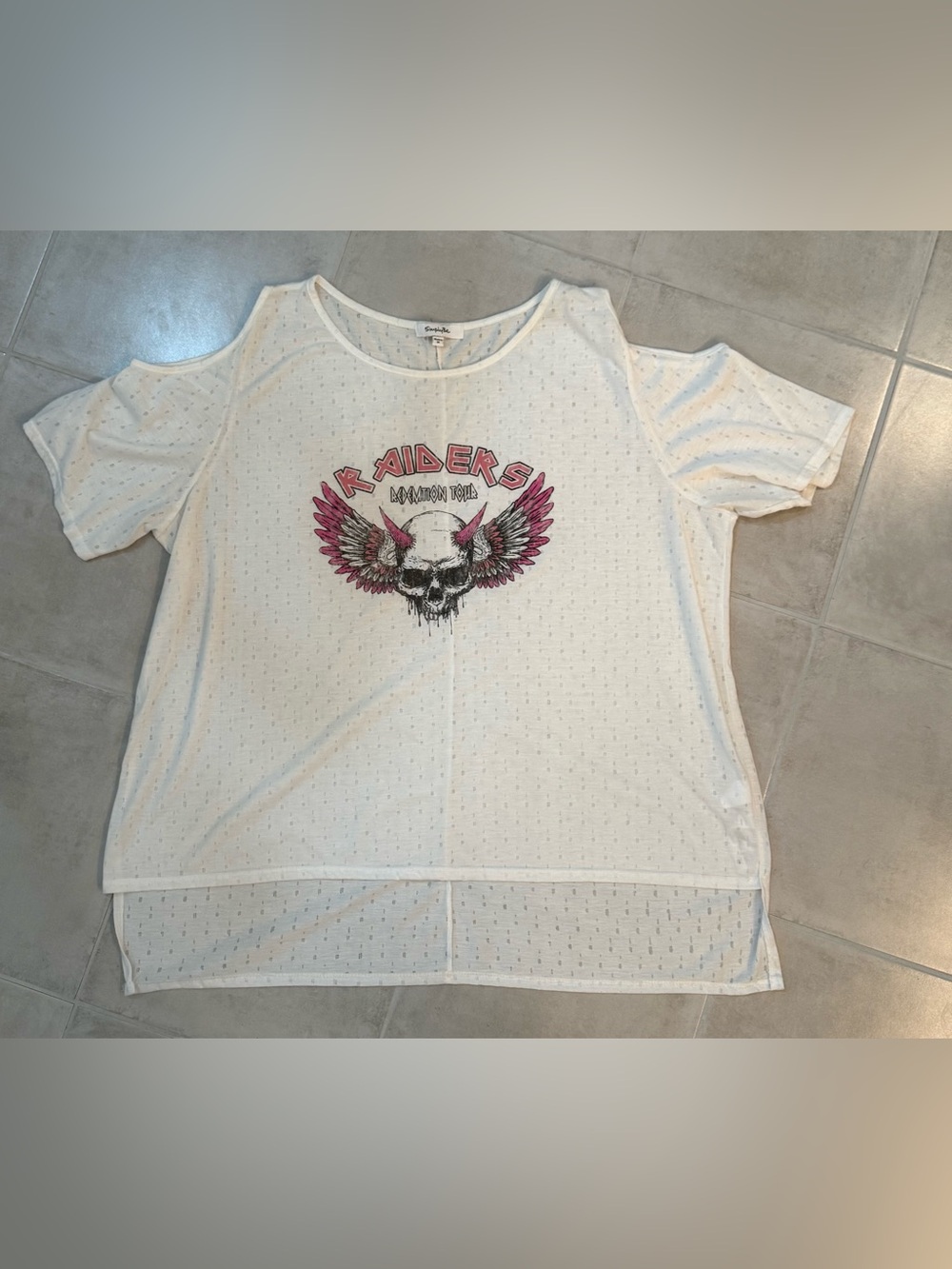 NWOT Simply Be Cold Shoulder Raiders Tee sz 18